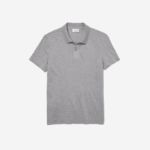 Men Lacoste V0ZN599 Grey Chine 4JV Slim Fit Organic Stretch Cotton Pique Polo - Image 5