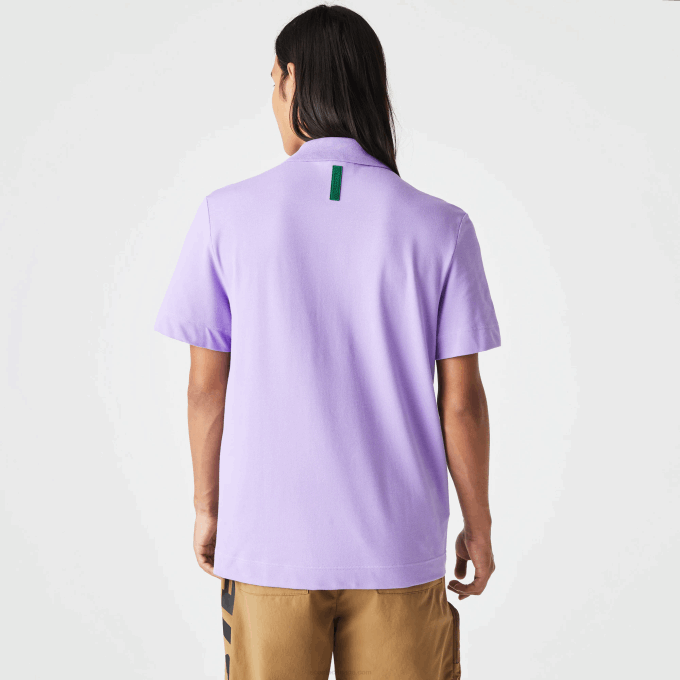 Men Lacoste V0ZN602 Purple GFU Active Movement Breathable Cotton Pique Polo - Image 3