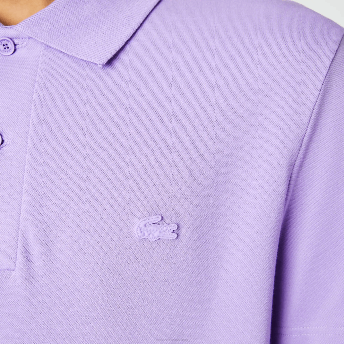 Men Lacoste V0ZN602 Purple GFU Active Movement Breathable Cotton Pique Polo - Image 4