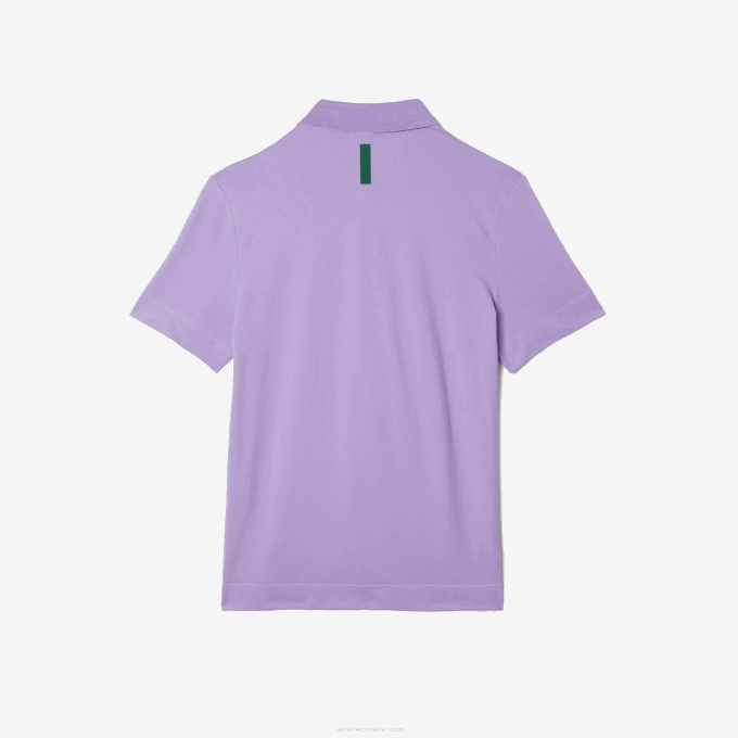 Men Lacoste V0ZN602 Purple GFU Active Movement Breathable Cotton Pique Polo - Image 6