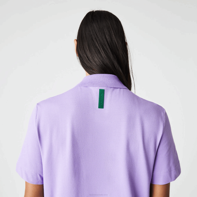 Men Lacoste V0ZN602 Purple GFU Active Movement Breathable Cotton Pique Polo - Image 8
