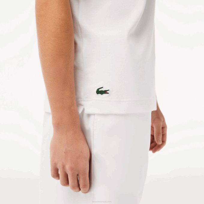 Men Lacoste V0ZN603 White 001 SPORT x Novak Djokovic Printed T-Shirt - Image 6