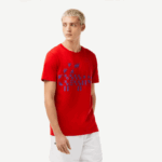 Men Lacoste V0ZN604 Red 240 SPORT x Novak Djokovic Printed T-Shirt