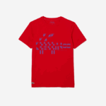Men Lacoste V0ZN604 Red 240 SPORT x Novak Djokovic Printed T-Shirt - Image 4