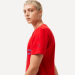 Men Lacoste V0ZN604 Red 240 SPORT x Novak Djokovic Printed T-Shirt - Image 5