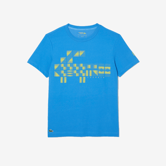 Men Lacoste V0ZN605 Blue 4XA SPORT x Novak Djokovic Printed T-Shirt - Image 1