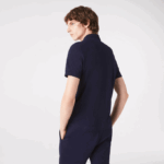 Men Lacoste V0ZN611 Navy Blue 166 Smart Paris Stretch Cotton Pique Polo - Image 3