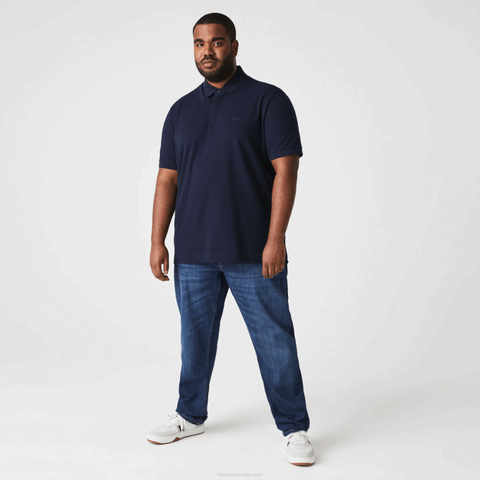 Men Lacoste V0ZN611 Navy Blue 166 Smart Paris Stretch Cotton Pique Polo - Image 7
