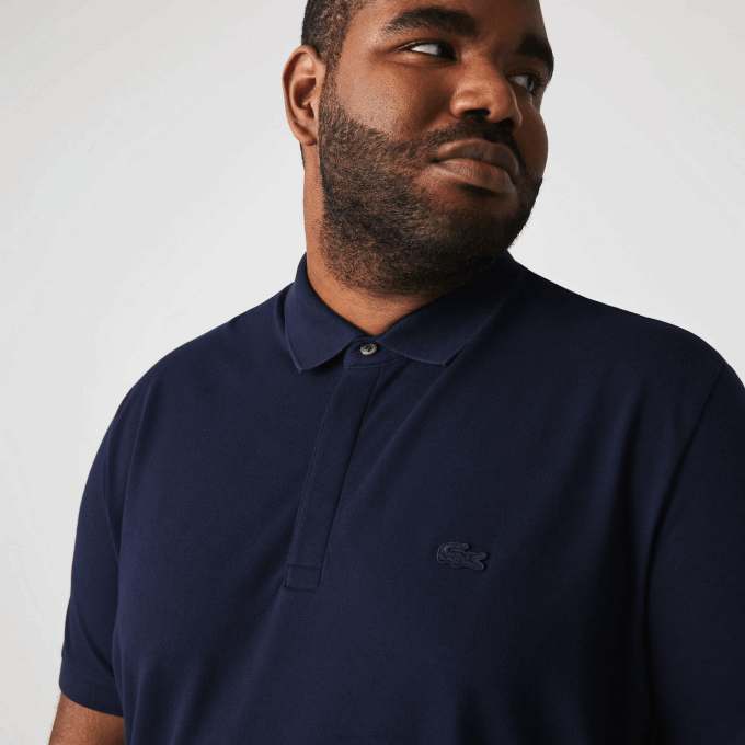 Men Lacoste V0ZN611 Navy Blue 166 Smart Paris Stretch Cotton Pique Polo - Image 8