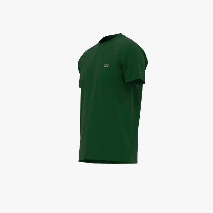 Men Lacoste V0ZN618 Green 132 Crew Neck Pima Cotton Jersey T-Shirt - Image 6