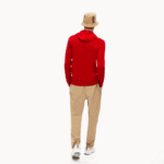 Men Lacoste V0ZN620 Red 240 Hooded Cotton Jersey Sweatshirt - Image 3
