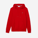 Men Lacoste V0ZN620 Red 240 Hooded Cotton Jersey Sweatshirt - Image 5