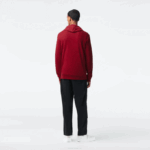 Men Lacoste V0ZN622 Bordeaux 476 Hooded Cotton Jersey Sweatshirt - Image 3