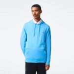 Men Lacoste V0ZN623 Blue 4XA Hooded Cotton Jersey Sweatshirt