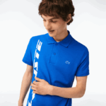 Men Lacoste V0ZN625 Blue K1Q Regular Fit Branded Pique Polo - Image 2
