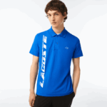 Men Lacoste V0ZN625 Blue K1Q Regular Fit Branded Pique Polo