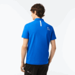 Men Lacoste V0ZN625 Blue K1Q Regular Fit Branded Pique Polo - Image 3