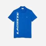 Men Lacoste V0ZN625 Blue K1Q Regular Fit Branded Pique Polo - Image 4