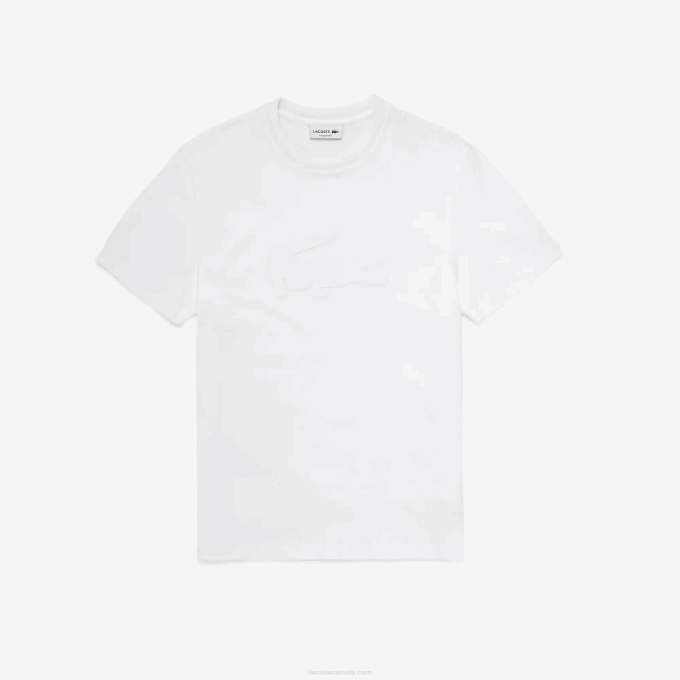Men Lacoste V0ZN628 White 001 SPORT Breathable Print T-Shirt - Image 1