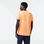 Men Lacoste V0ZN62 Light Orange HEB Crew Neck Pima Cotton Jersey T-Shirt - Image 3