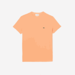 Men Lacoste V0ZN62 Light Orange HEB Crew Neck Pima Cotton Jersey T-Shirt - Image 4