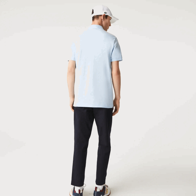 Men Lacoste V0ZN632 Light Blue T01 Smart Paris Stretch Cotton Pique Polo - Image 4