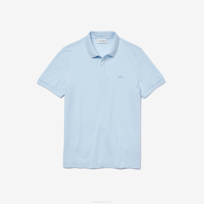 Men Lacoste V0ZN632 Light Blue T01 Smart Paris Stretch Cotton Pique Polo - Image 6