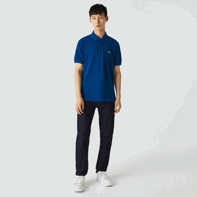 Men Lacoste V0ZN642 Blue Z1G Original L.12.12 Polo - Image 2
