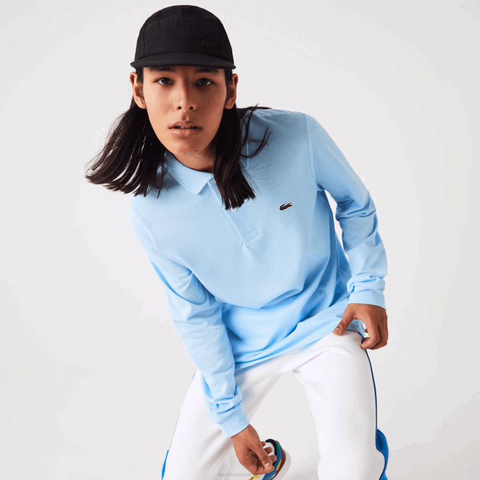 Men Lacoste V0ZN643 Blue HBP Original L.12.12 Long Sleeve Polo - Image 1