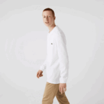 Men Lacoste V0ZN644 White 001 Original L.12.12 Long Sleeve Polo - Image 2
