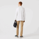 Men Lacoste V0ZN644 White 001 Original L.12.12 Long Sleeve Polo - Image 3