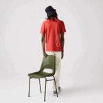Men Lacoste V0ZN648 Red 67G Regular Fit Crocodile Print Cotton Pique Polo - Image 3