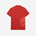 Men Lacoste V0ZN648 Red 67G Regular Fit Crocodile Print Cotton Pique Polo - Image 4