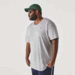 Men Lacoste V0ZN650 Grey Chine CCA XL Regular Fit Pima Cotton Jersey T-Shirt