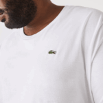 Men Lacoste V0ZN651 White 001 XL Regular Fit Pima Cotton Jersey T-Shirt - Image 4
