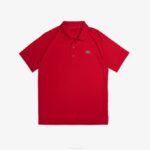 Men Lacoste V0ZN657 Red 240 SPORT Breathable Abrasion-Resistant Interlock Polo