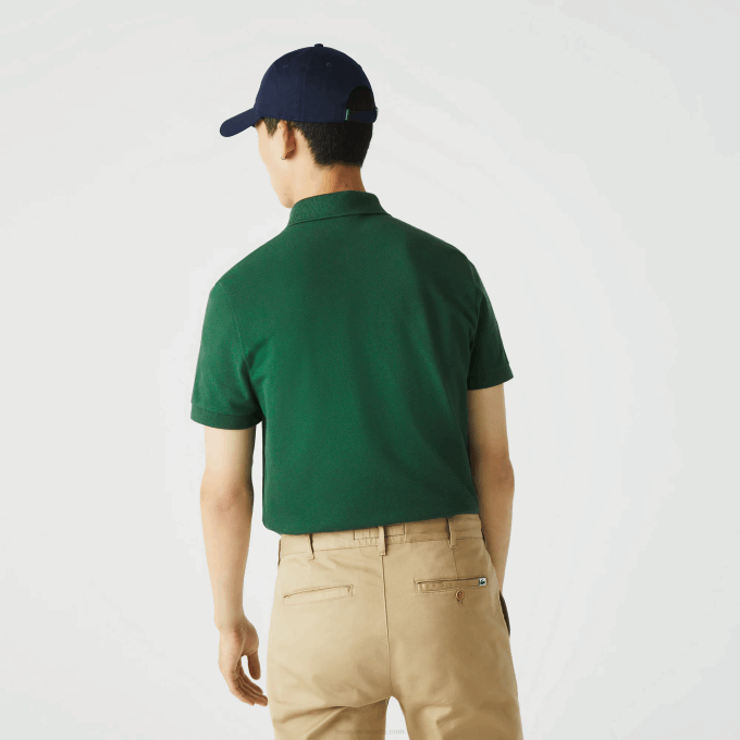 Men Lacoste V0ZN658 Green 132 Smart Paris Stretch Cotton Pique Polo - Image 3