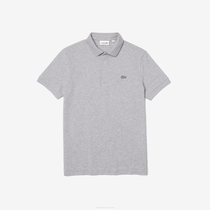 Men Lacoste V0ZN659 Grey Chine CCA Smart Paris Stretch Cotton Pique Polo - Image 4