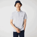 Men Lacoste V0ZN659 Grey Chine CCA Smart Paris Stretch Cotton Pique Polo - Image 6