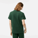 Men Lacoste V0ZN65 Green 132 Cotton Jersey Print T-Shirt - Image 3