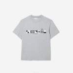Men Lacoste V0ZN660 Grey Chine CCA Relaxed Fit Print T-Shirt - Image 5