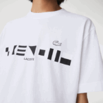 Men Lacoste V0ZN661 White 001 Relaxed Fit Print T-Shirt - Image 4
