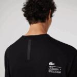 Men Lacoste V0ZN662 Black 031 Relaxed Fit Print T-Shirt - Image 4