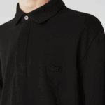 Men Lacoste V0ZN667 Black 031 Smart Paris long sleeve stretch cotton pique Polo - Image 4