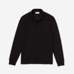 Men Lacoste V0ZN667 Black 031 Smart Paris long sleeve stretch cotton pique Polo - Image 5