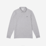 Men Lacoste V0ZN668 Grey Chine CCA Smart Paris long sleeve stretch cotton pique Polo - Image 5