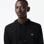 Men Lacoste V0ZN673 Black 031 Hooded Cotton Jersey Sweatshirt - Image 4