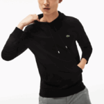 Men Lacoste V0ZN673 Black 031 Hooded Cotton Jersey Sweatshirt - Image 8