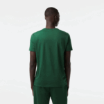 Men Lacoste V0ZN679 Green 132 V-Neck Pima Cotton Jersey T-Shirt - Image 3