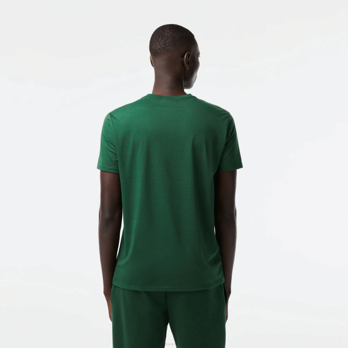 Men Lacoste V0ZN679 Green 132 V-Neck Pima Cotton Jersey T-Shirt - Image 3